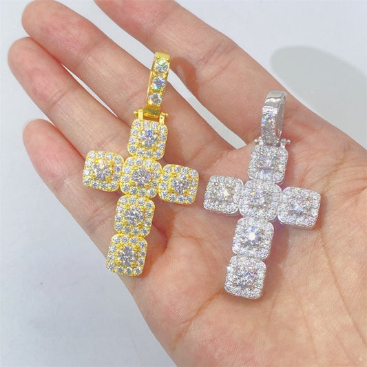 MOISSANITE CROSS PENDANT