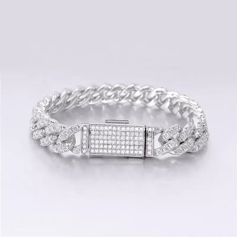 10MM MOISSANITE CUBAN LINK BRACELET