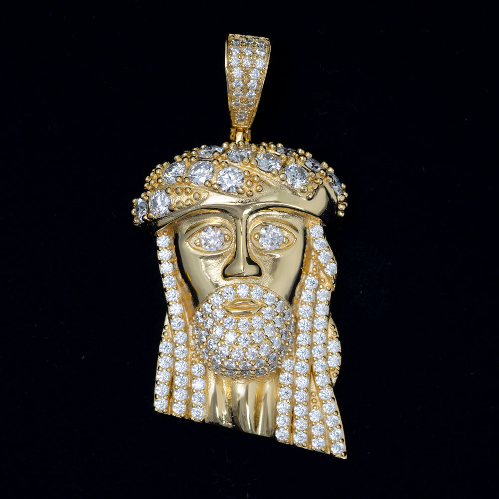 MOISSANITE JESUS HEAD PENDANT