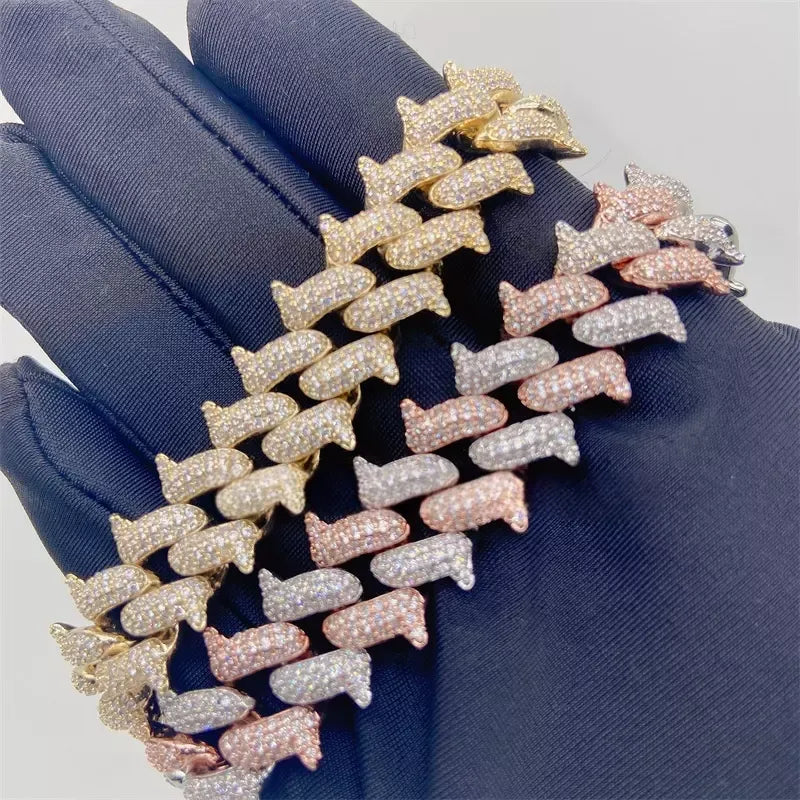 16MM MOISSANITE SPIKED CUBAN LINK BRACELET