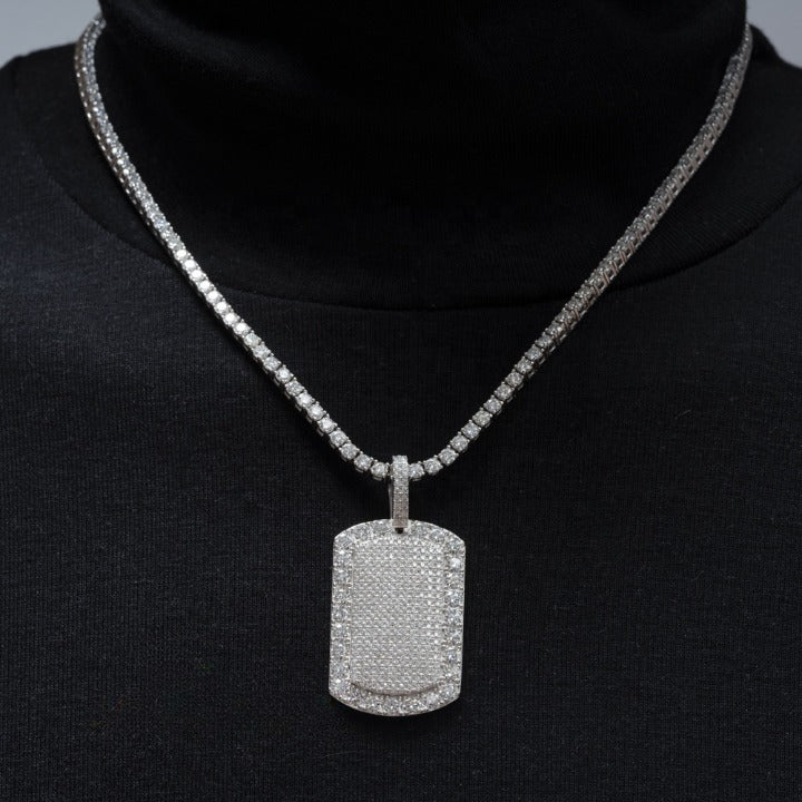 MOISSANITE DOG TAG PENDANT