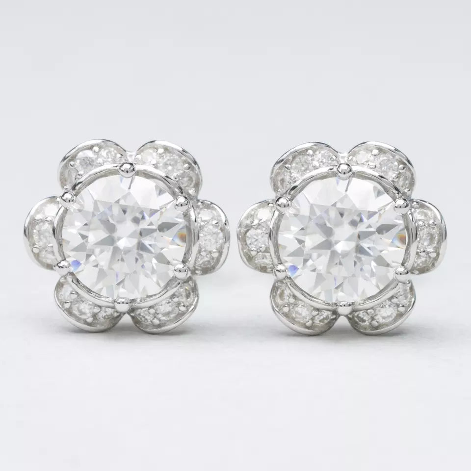 6.5MM MOISSANITE FLOWER EARRINGS