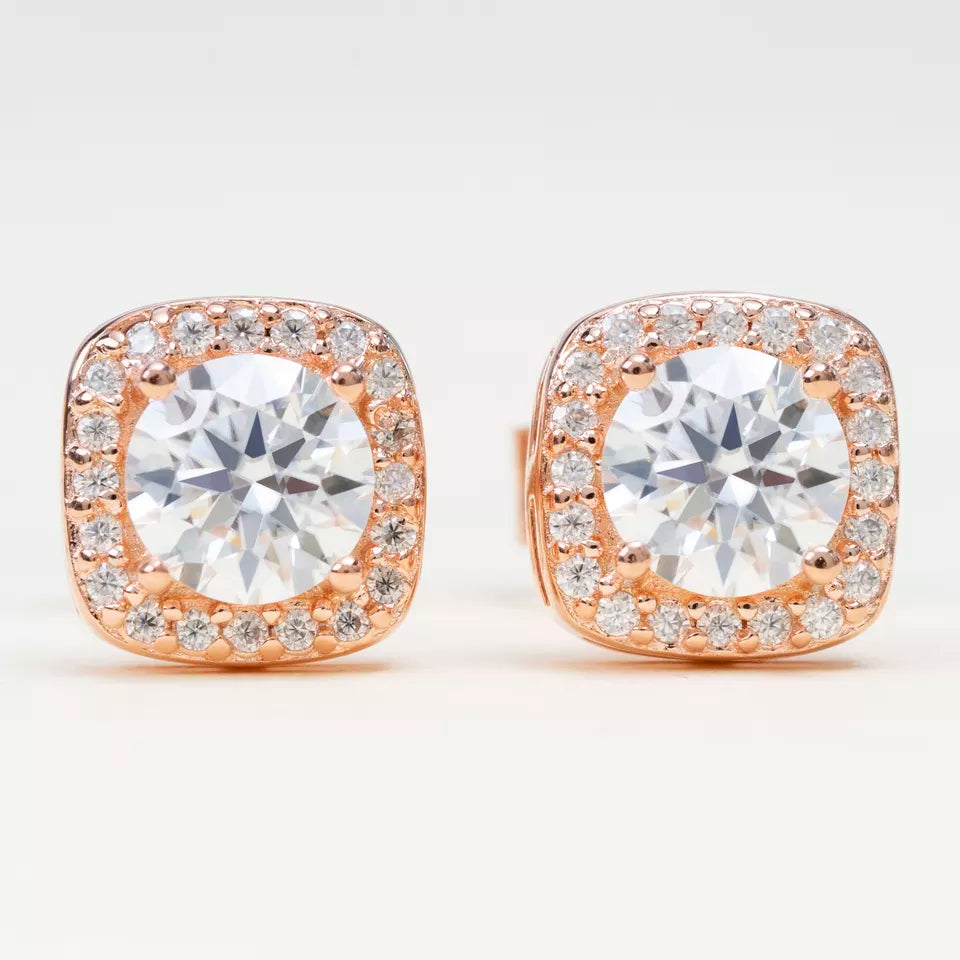 10MM MOISSANITE SQUARE EARRINGS