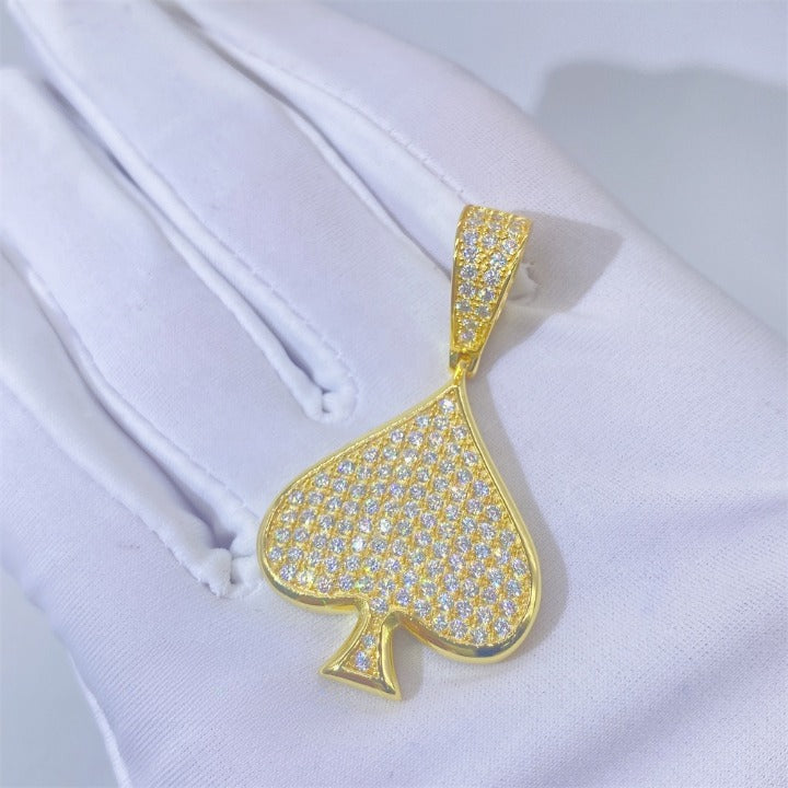 MOISSANITE SPADES PENDANT