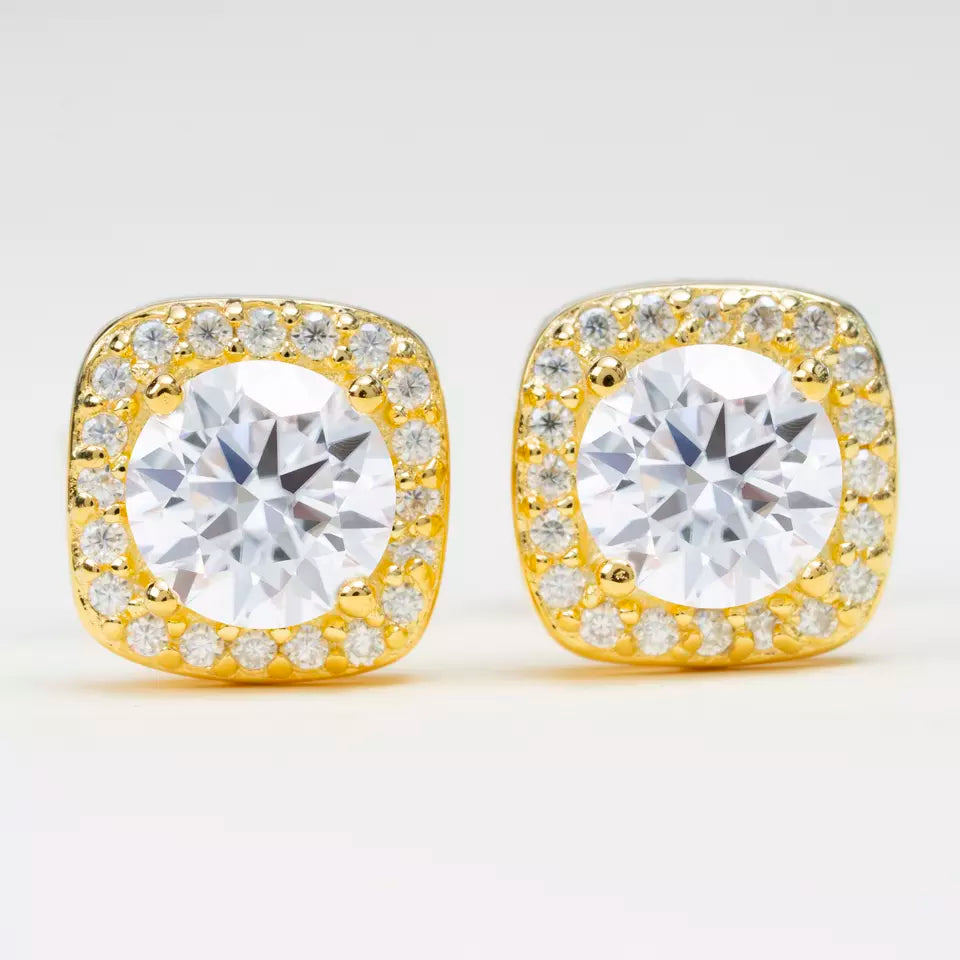 10MM MOISSANITE SQUARE EARRINGS