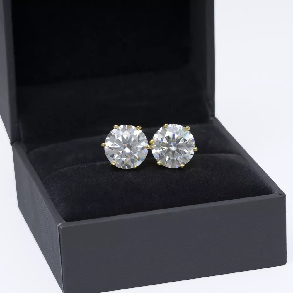 4MM-10MM MOISSANITE STUD EARRINGS (6 PRONG)