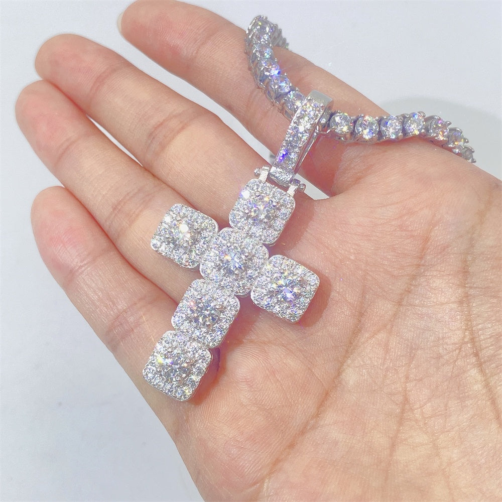 MOISSANITE CROSS PENDANT