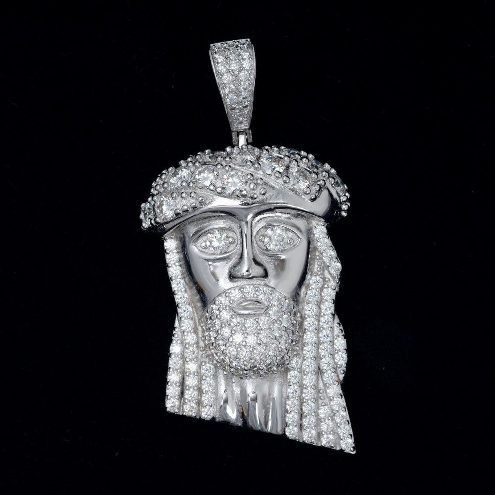 MOISSANITE JESUS HEAD PENDANT