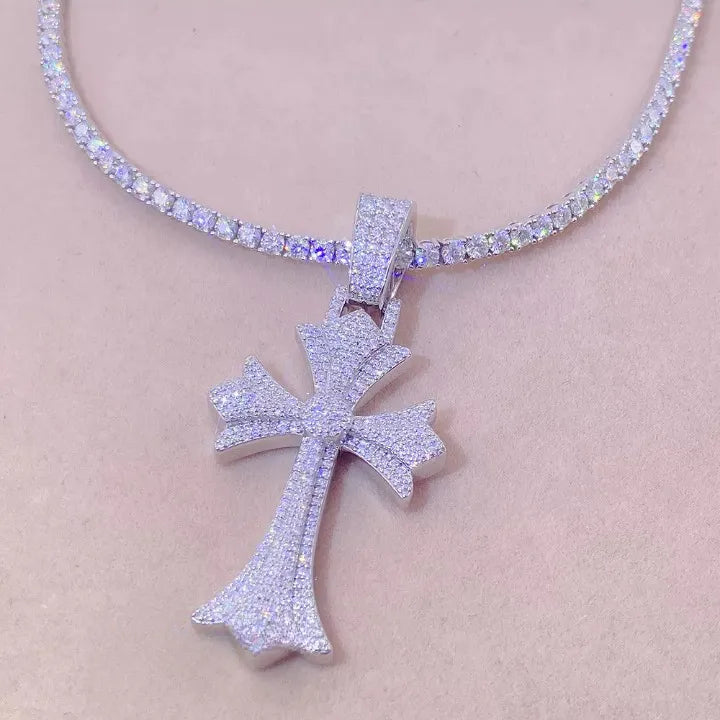 MOISSANITE CROSS PENDANT