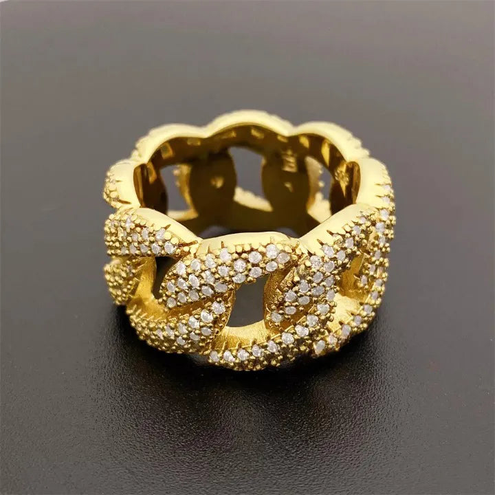 MOISSANITE CUBAN LINK RING