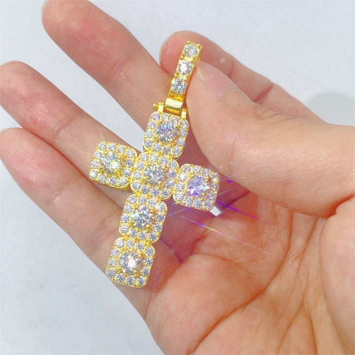 MOISSANITE CROSS PENDANT