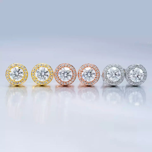 9MM-11MM MOISSANITE ROUND EARRINGS