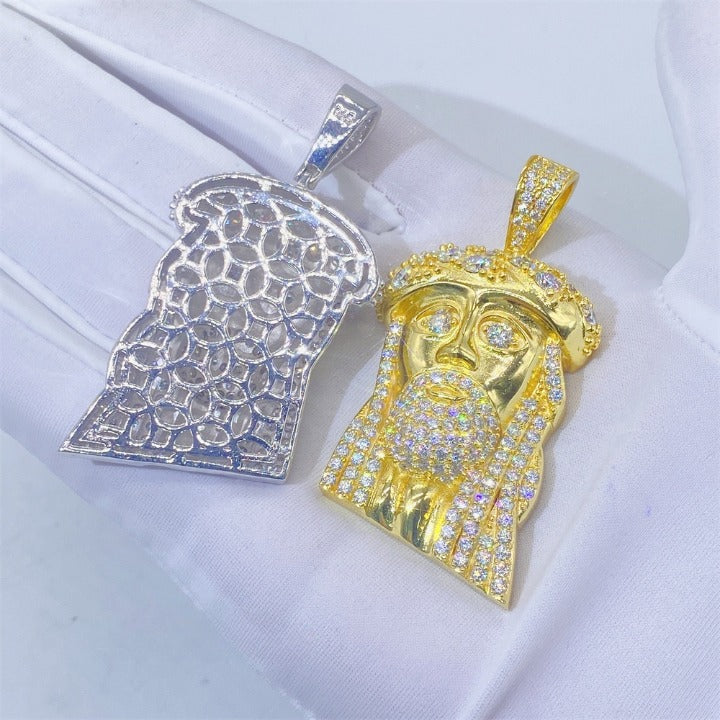 MOISSANITE JESUS HEAD PENDANT