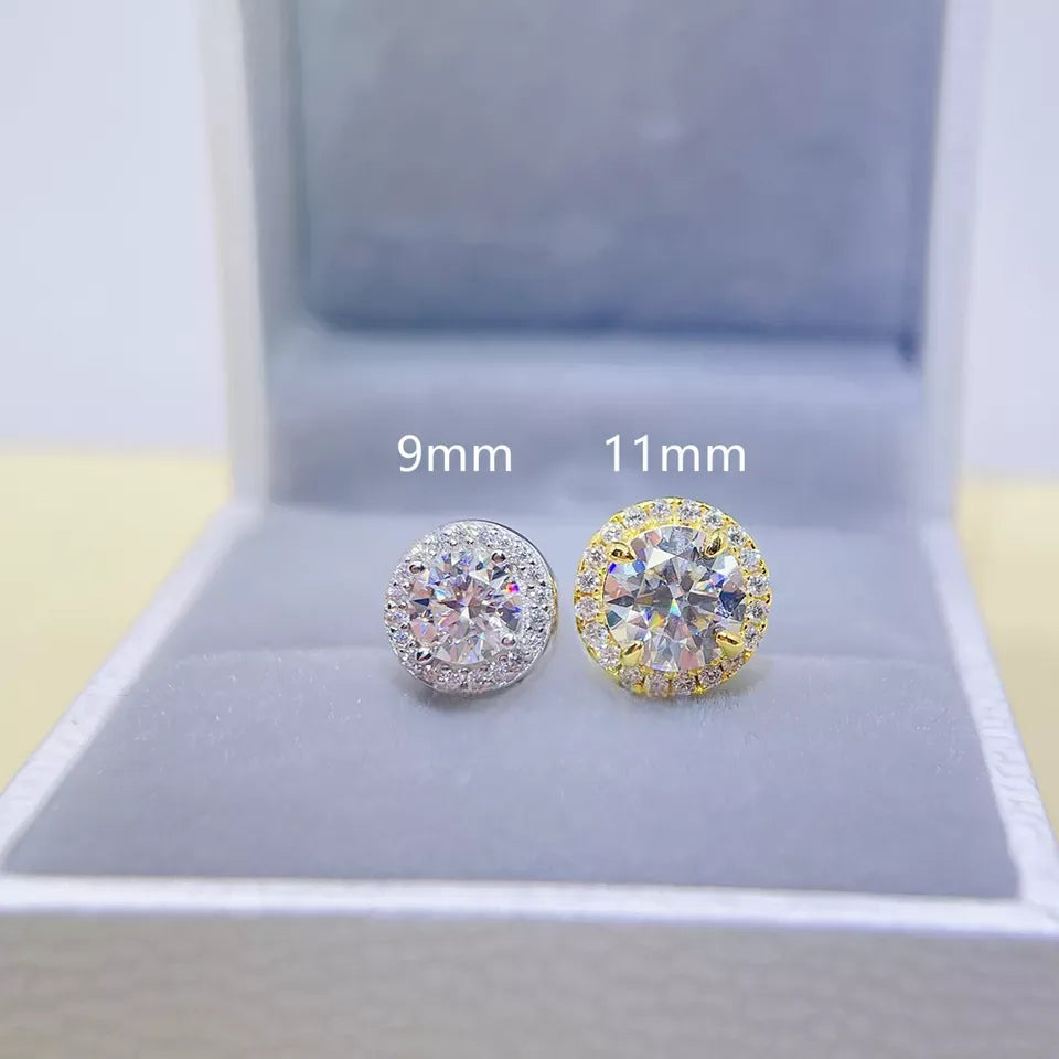 9MM-11MM MOISSANITE ROUND EARRINGS