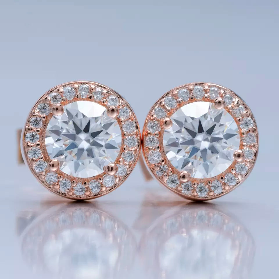 9MM-11MM MOISSANITE ROUND EARRINGS