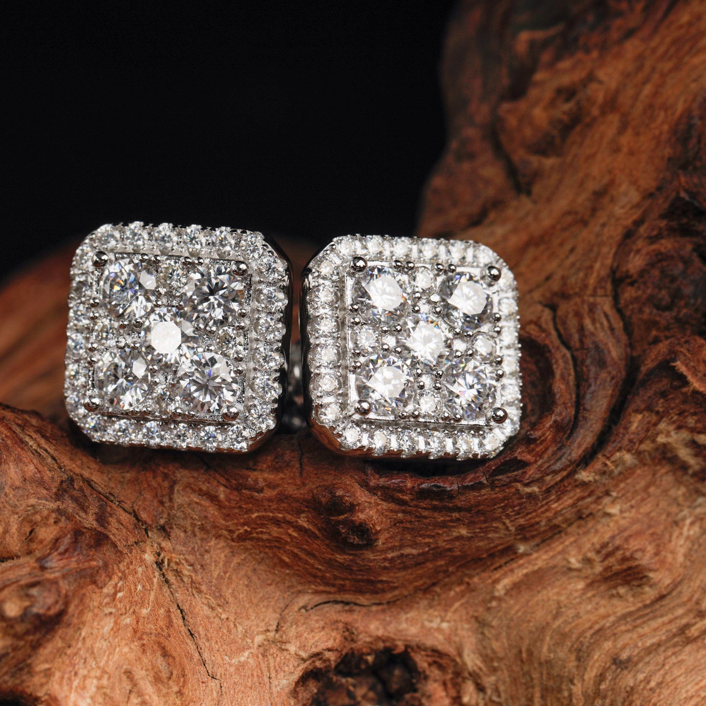 11MM MOISSANITE SQUARE EARRINGS