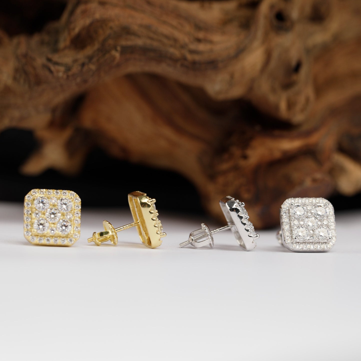 11MM MOISSANITE SQUARE EARRINGS