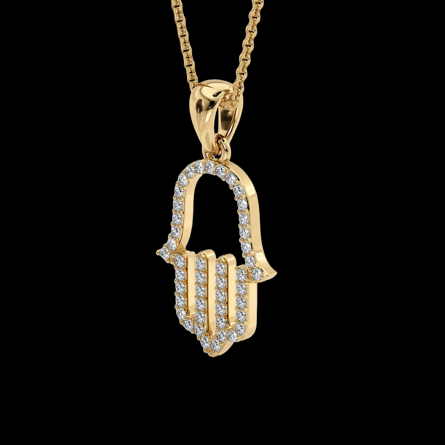 DIAMOND HAMSA PENDANT