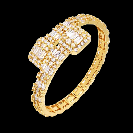 MOISSANITE BAGUETTE BANGLE BRACELET
