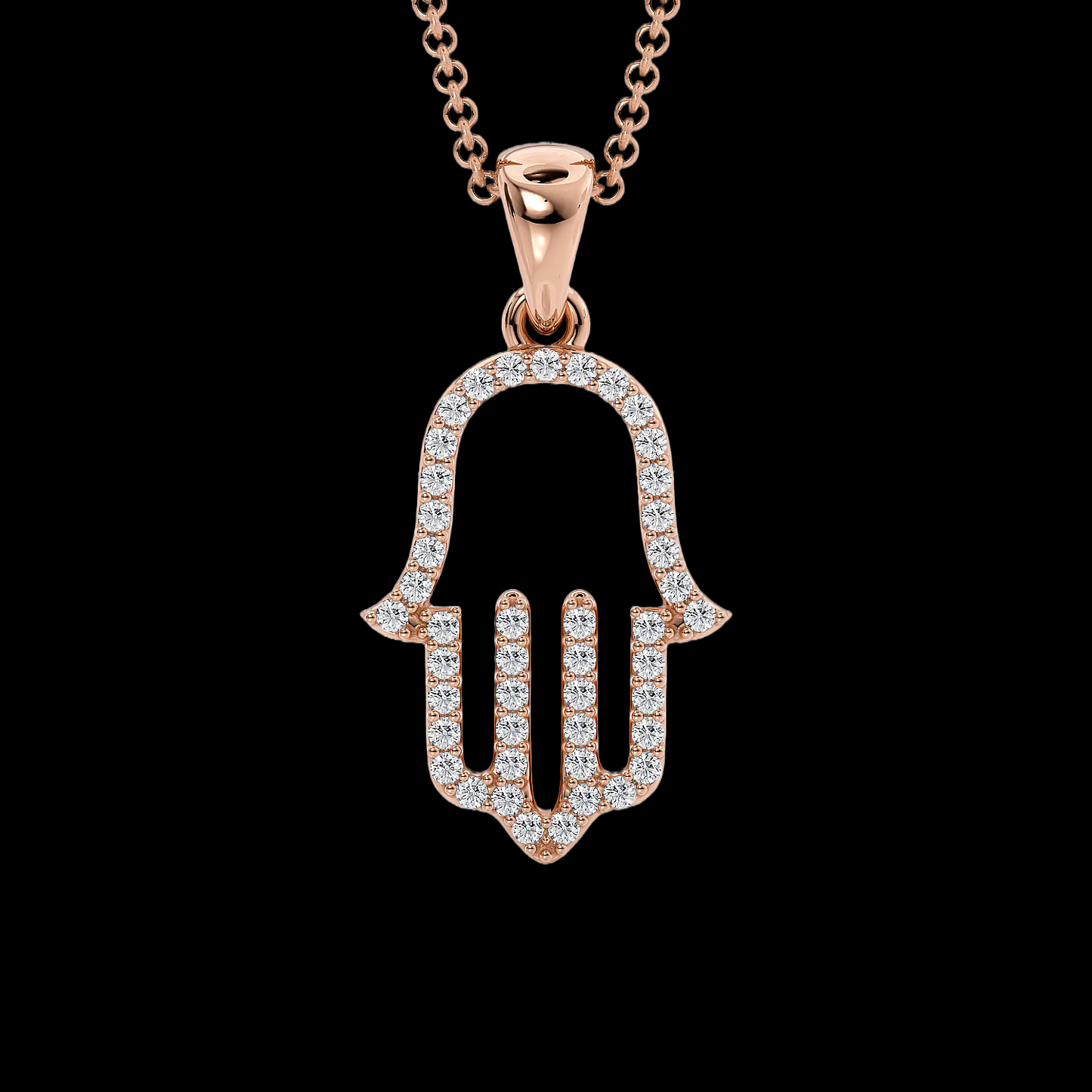 DIAMOND HAMSA PENDANT