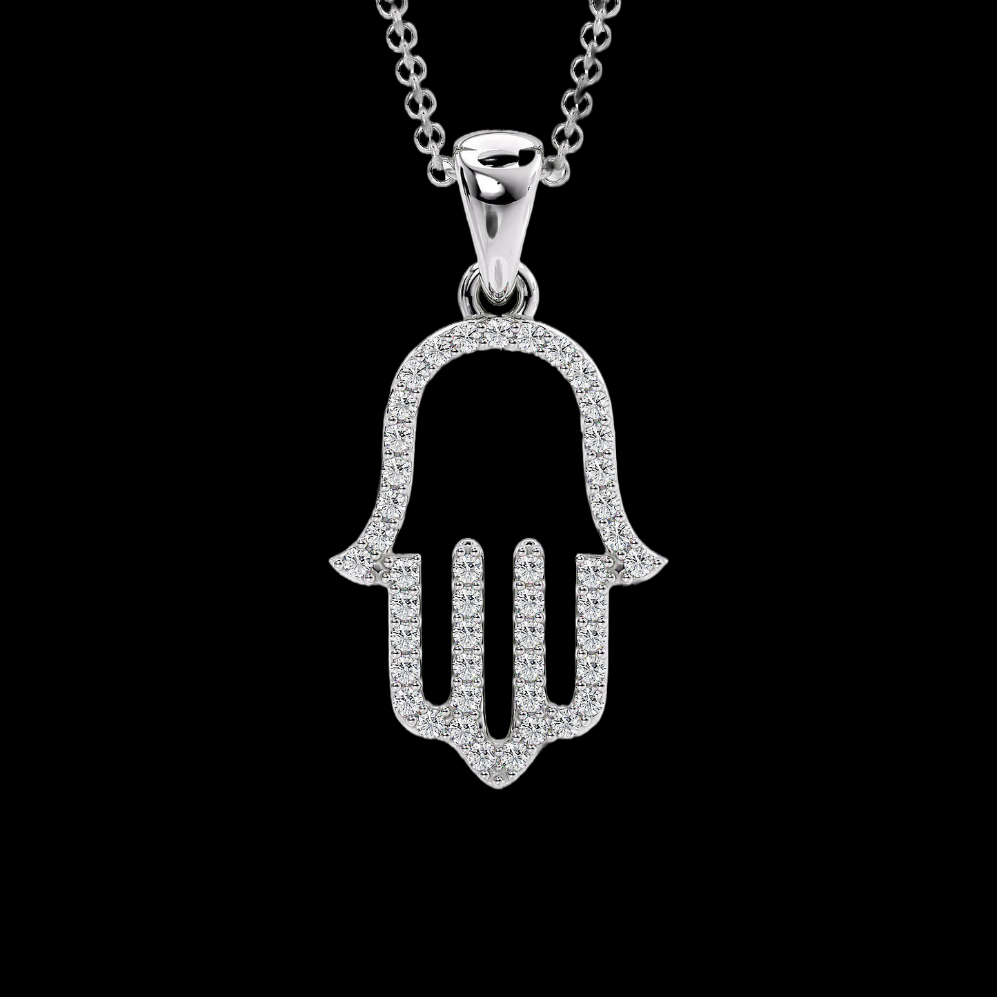 DIAMOND HAMSA PENDANT