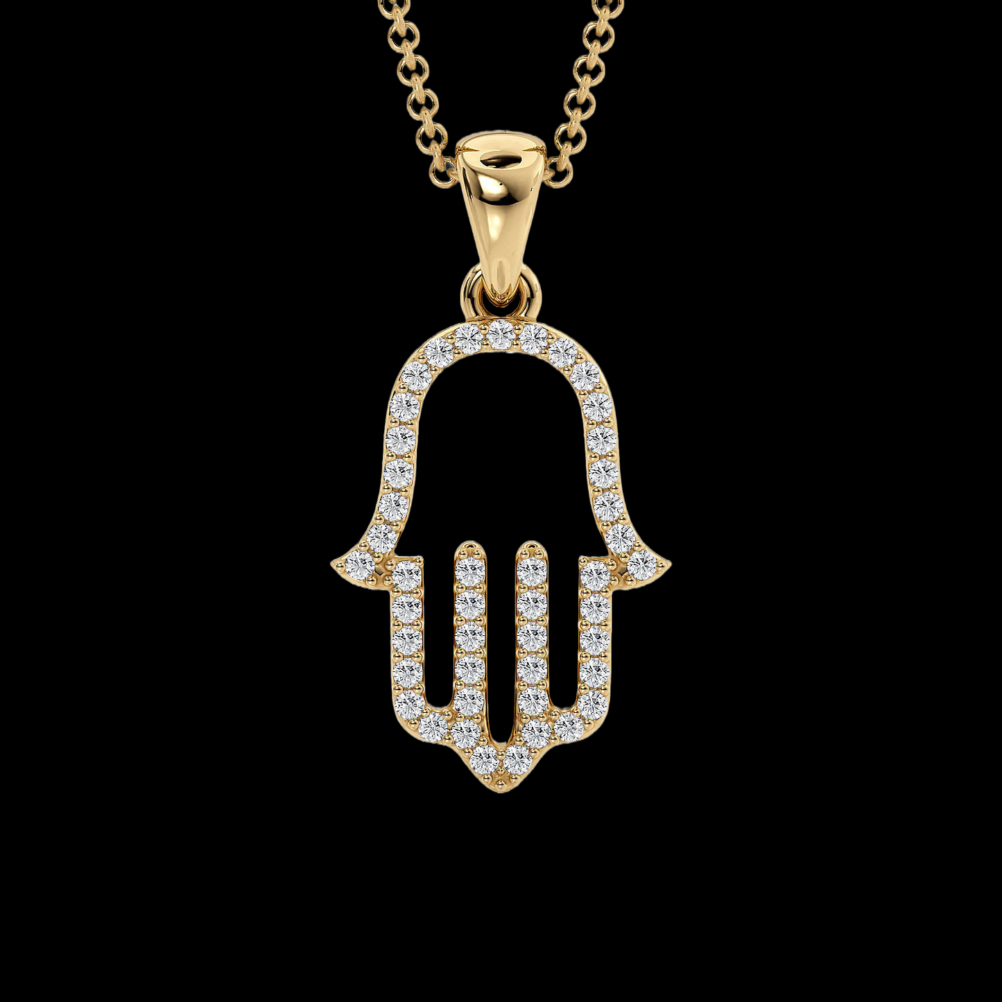 DIAMOND HAMSA PENDANT