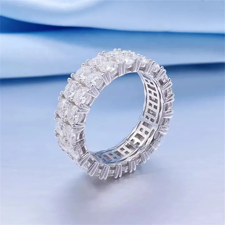 MOISSANITE DOUBLE ROW ETERNITY RING