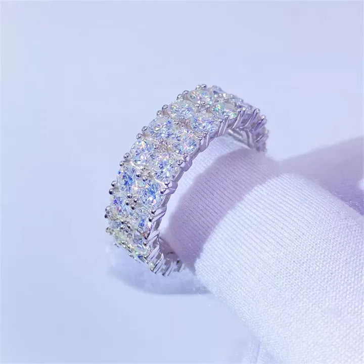 MOISSANITE DOUBLE ROW ETERNITY RING