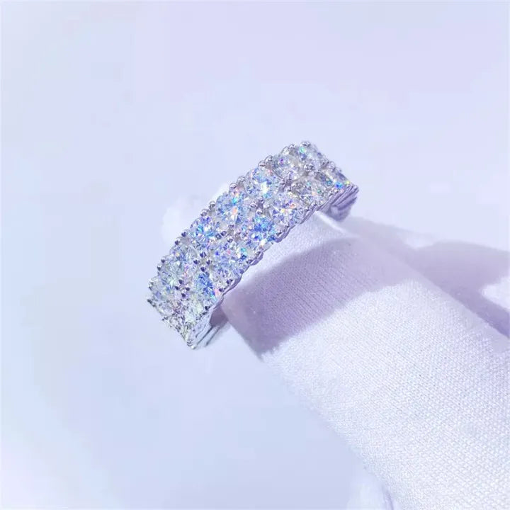 MOISSANITE DOUBLE ROW ETERNITY RING