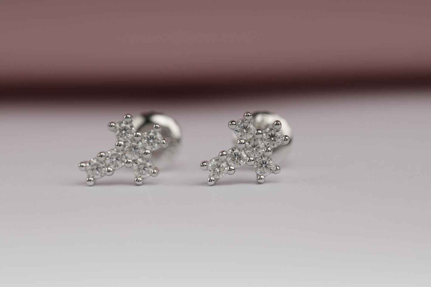 8MM MOISSANITE CROSS EARRINGS