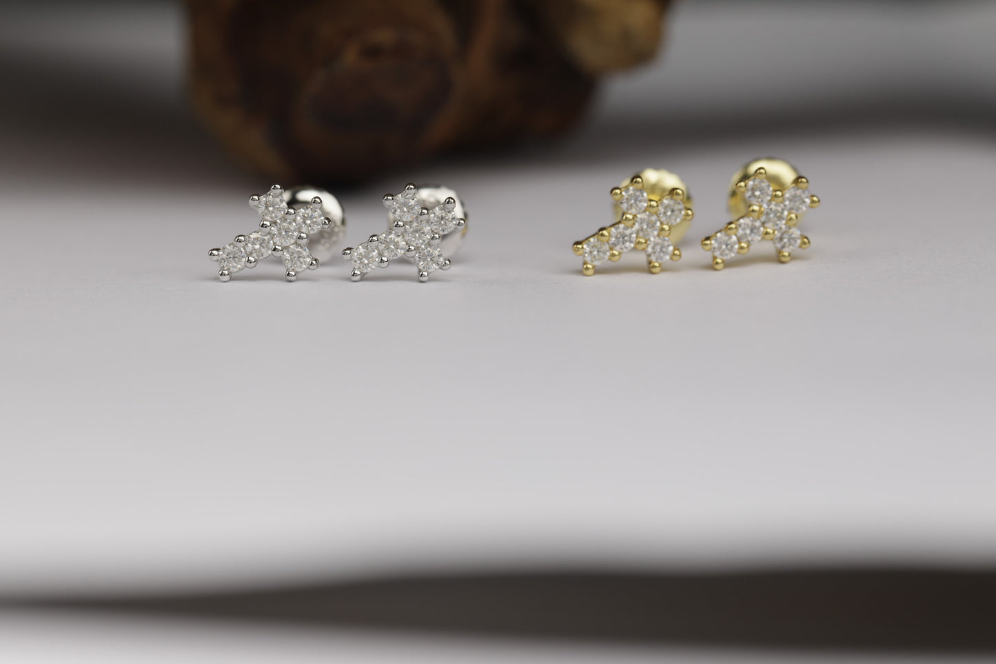 8MM MOISSANITE CROSS EARRINGS