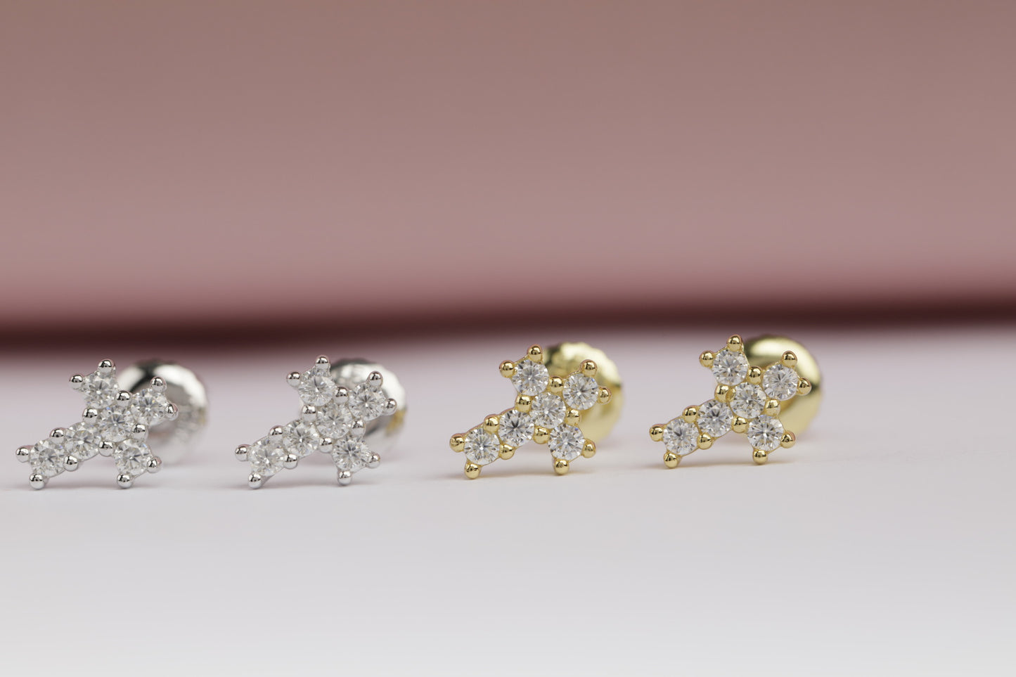 8MM MOISSANITE CROSS EARRINGS