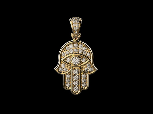 DIAMOND HAMSA PENDANT