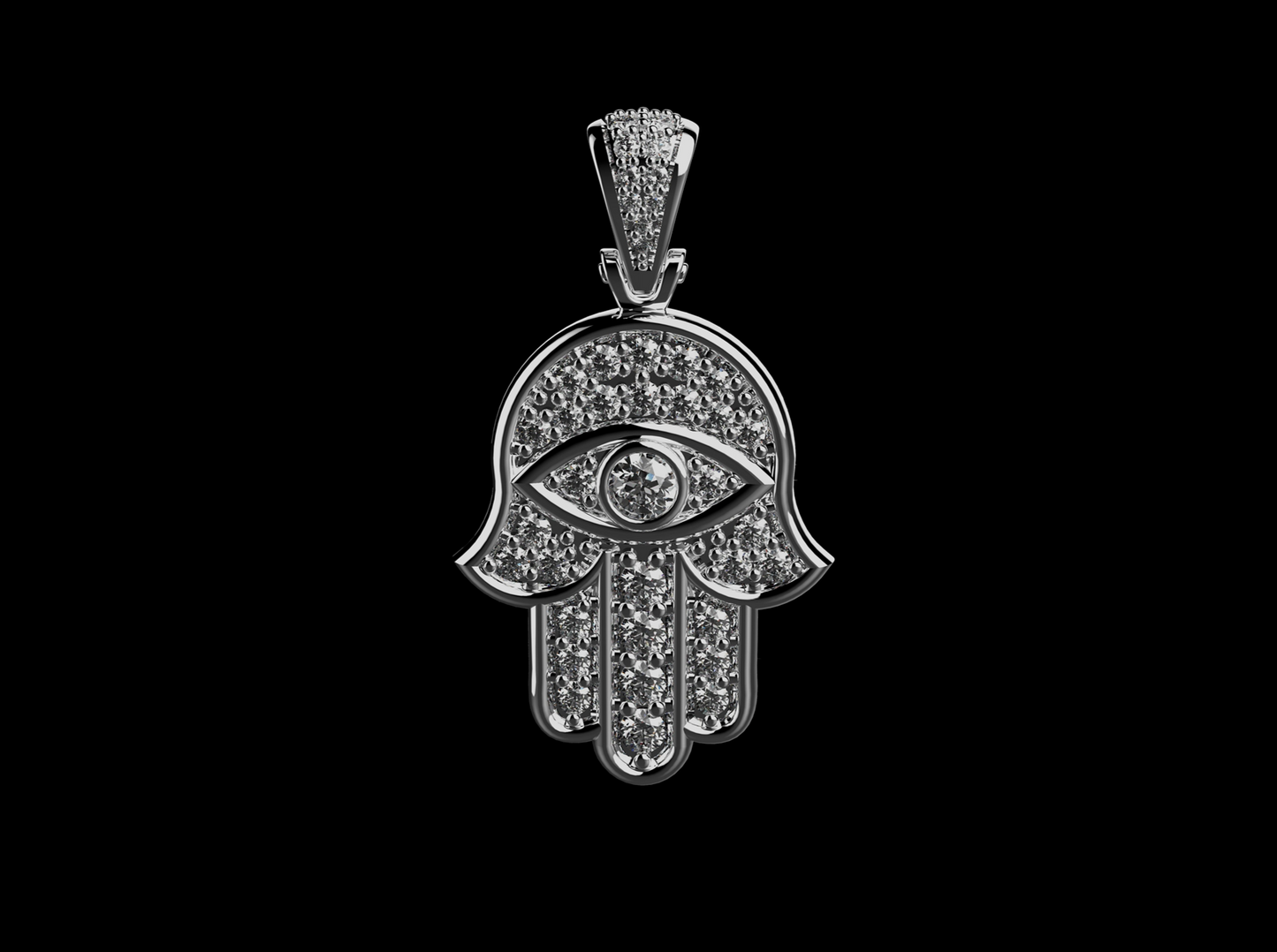 DIAMOND HAMSA PENDANT