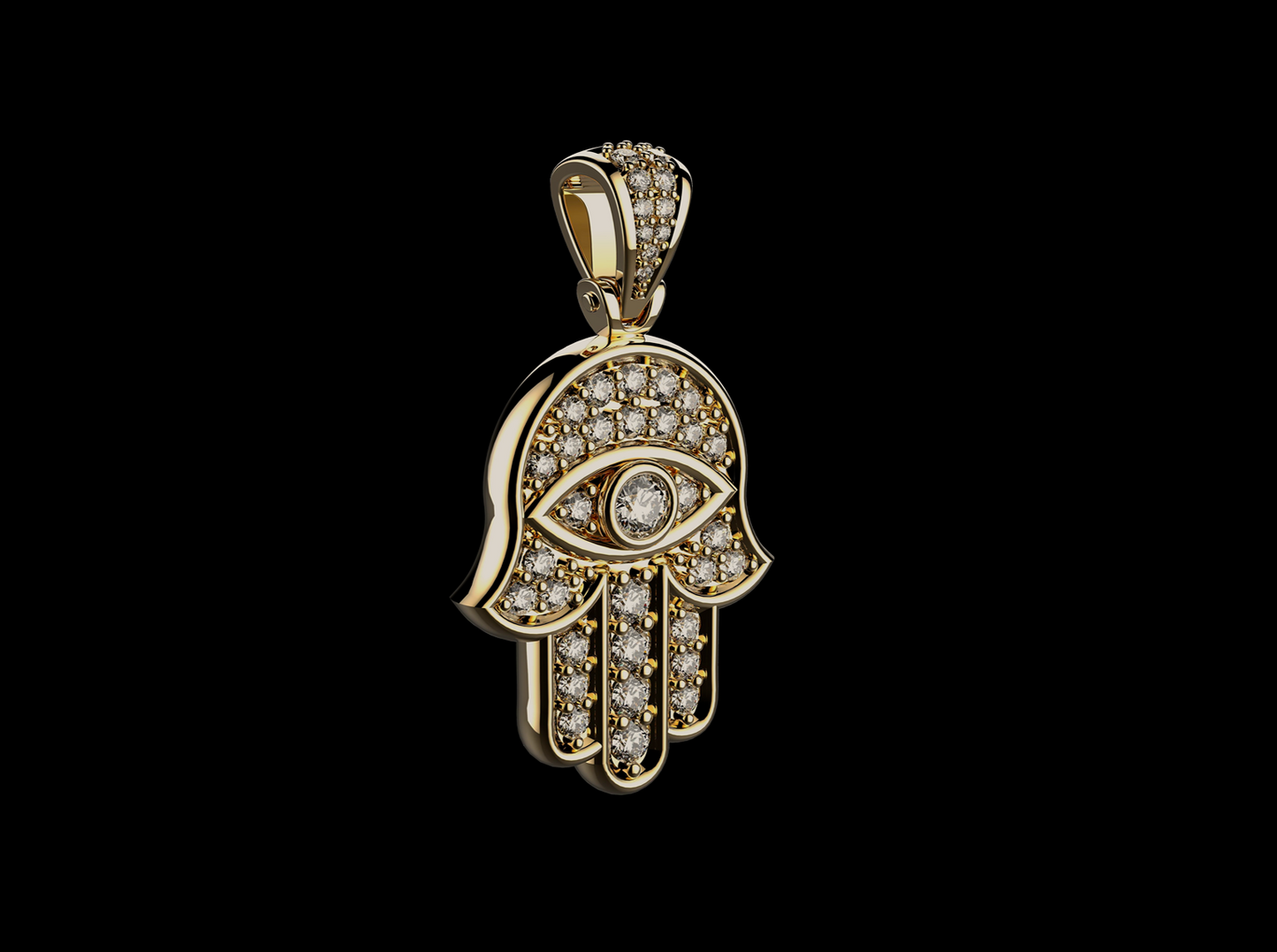 DIAMOND HAMSA PENDANT