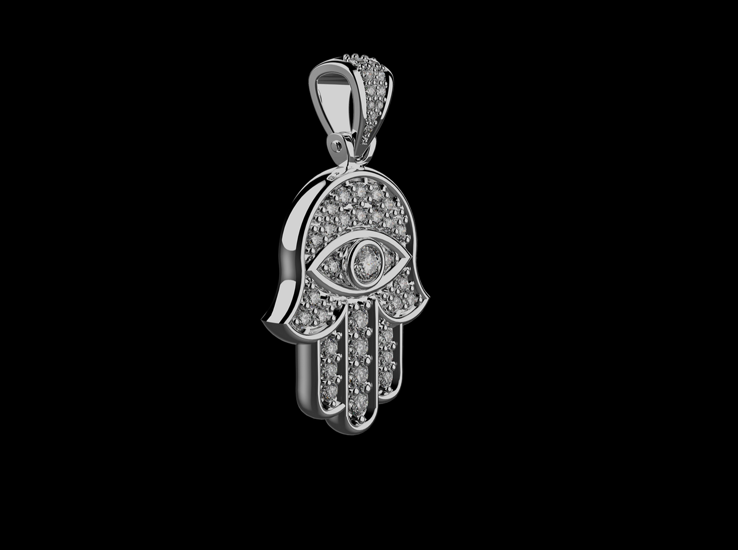 DIAMOND HAMSA PENDANT