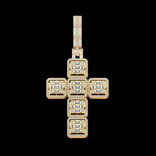 BAGUETTE DIAMOND CROSS PENDANT