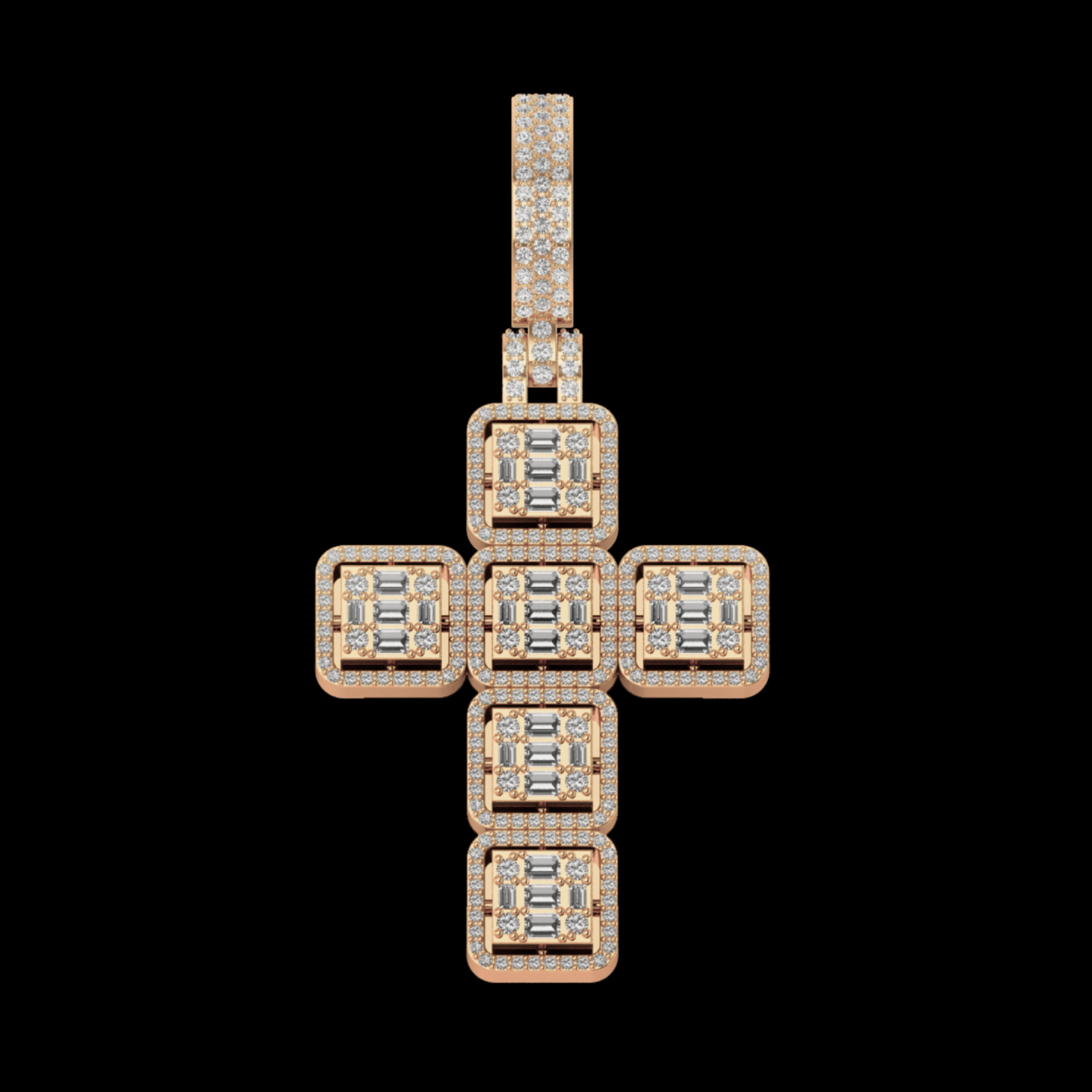 BAGUETTE DIAMOND CROSS PENDANT