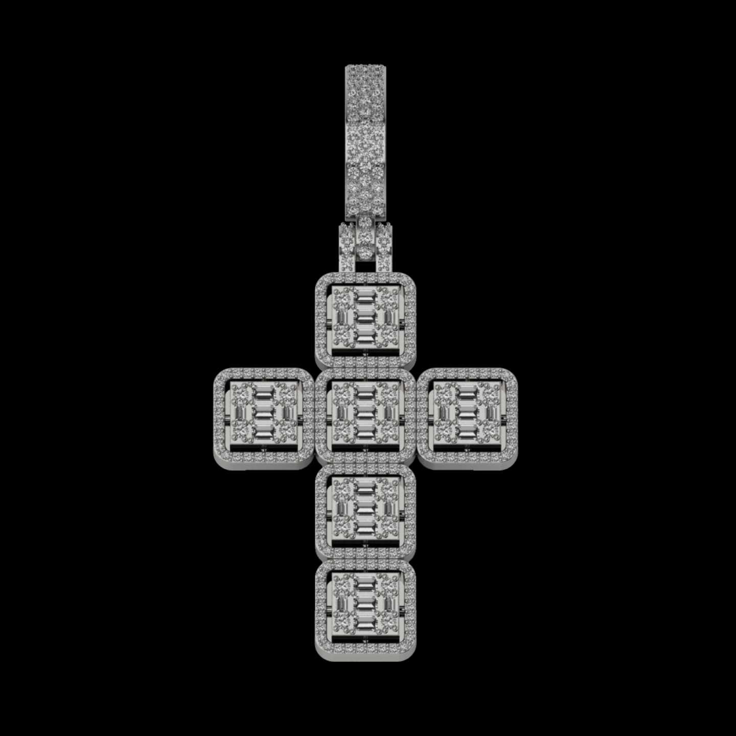 BAGUETTE DIAMOND CROSS PENDANT