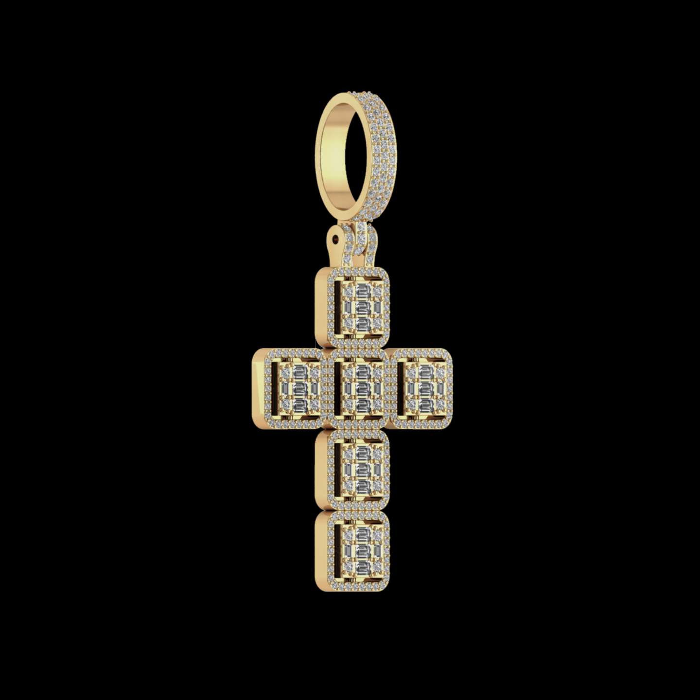 BAGUETTE DIAMOND CROSS PENDANT