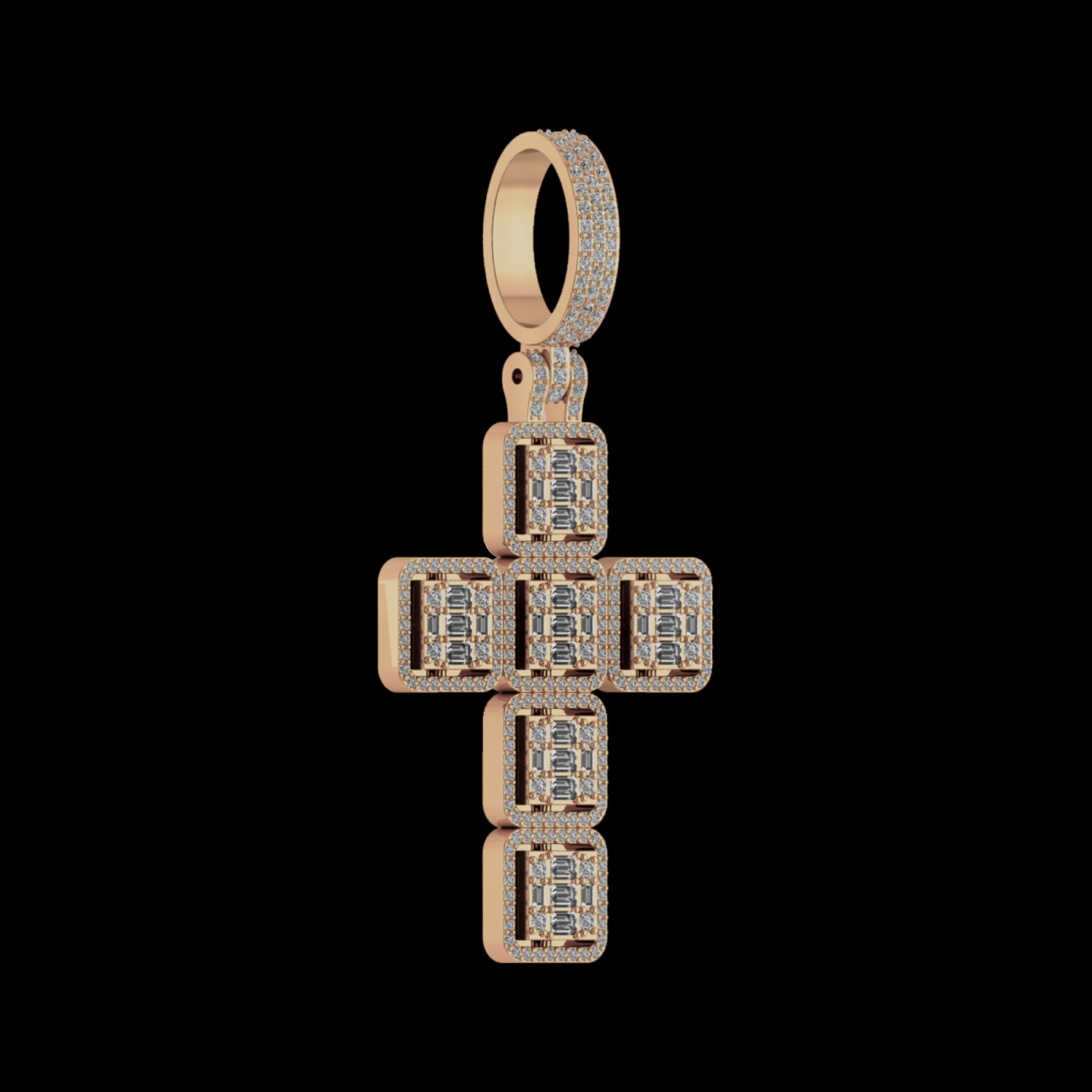 BAGUETTE DIAMOND CROSS PENDANT