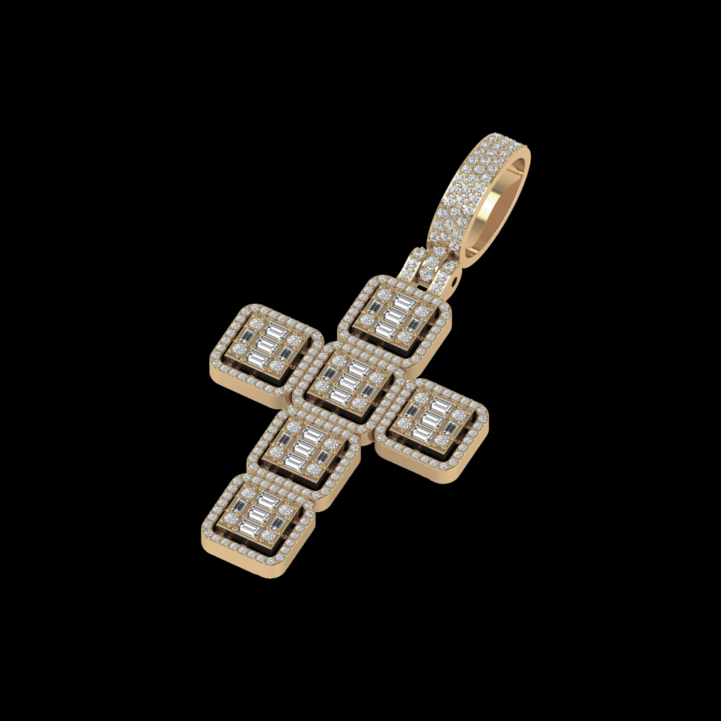 BAGUETTE DIAMOND CROSS PENDANT