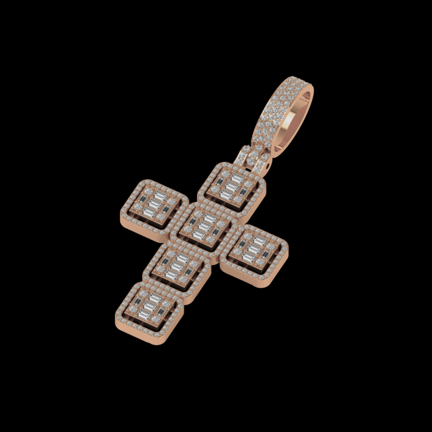 BAGUETTE DIAMOND CROSS PENDANT