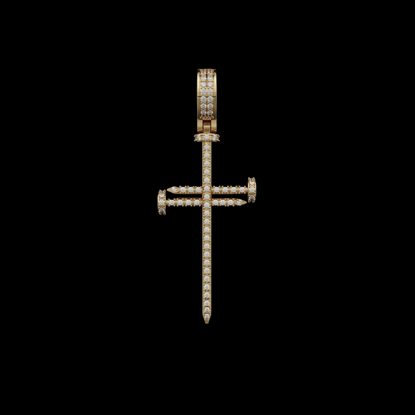 DIAMOND NAIL CROSS PENDANT