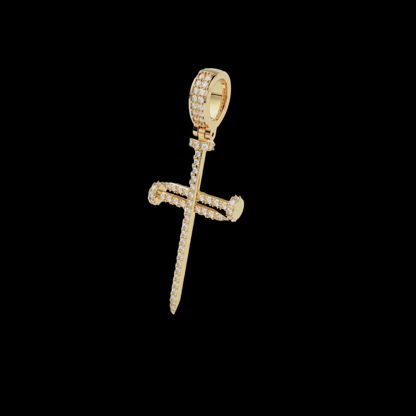 DIAMOND NAIL CROSS PENDANT