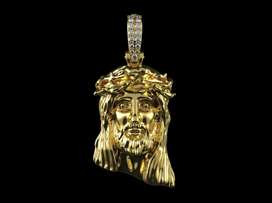 DIAMOND JESUS HEAD PENDANT