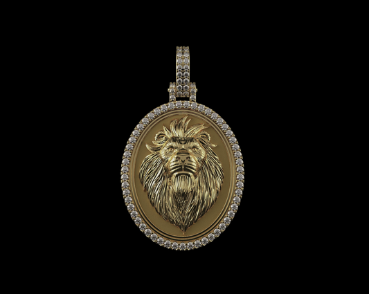 DIAMOND LION HEAD PENDANT