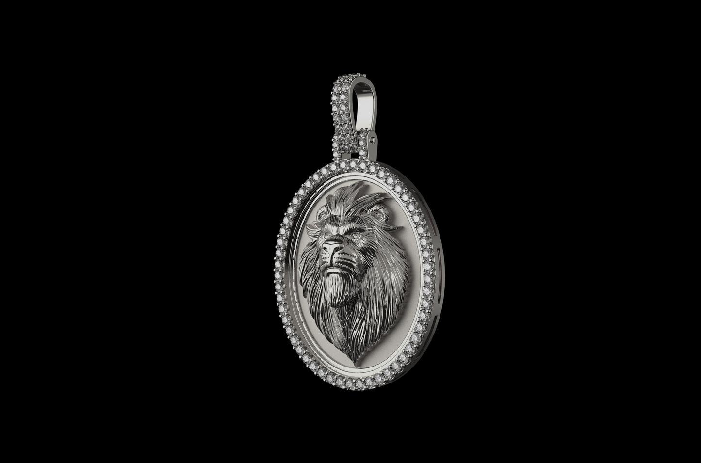 DIAMOND LION HEAD PENDANT