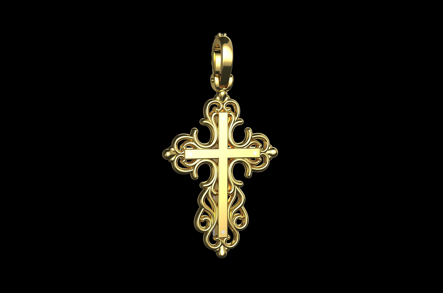 DIAMOND ROYAL CROSS PENDANT