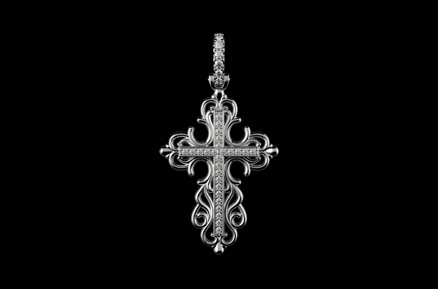 DIAMOND ROYAL CROSS PENDANT